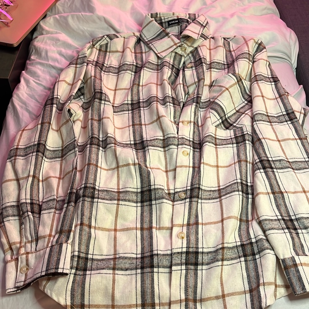 SHEIN Frenchy Plaid Pocket Short
